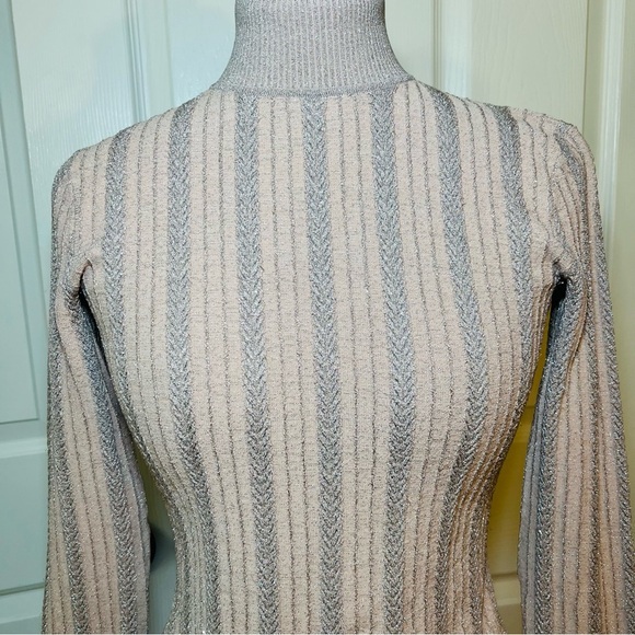 AKNVAS Mock Neck Sweater Pink Metallic - Picture 2 of 7